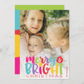 Vrolijk en helder kerstkleurig geluid feestdagenkaart (Voorkant / Achterkant)