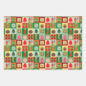 Vrolijk en helder kerstkousen Bomen Cadeaus Inpakpapier Vel (Voorkant)