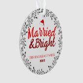 Vrolijk en helder kerstkrans Familiefoto Ornament (voorkant)