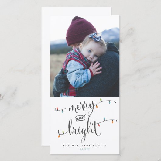 Vrolijk en helder kerstlicht feestdagenkaart (Voorkant / Achterkant)