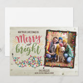 Vrolijk en helder kerstlicht fotokaart feestdagenkaart (Voorkant / Achterkant)