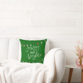 Vrolijk en helder kerstlicht | Green Kussen
