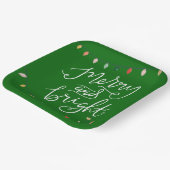 Vrolijk en helder kerstlicht Groen Papieren Bordje (Gebogen)