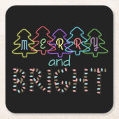 Vrolijk en helder kerstlicht kartonnen onderzetters (Voorkant)