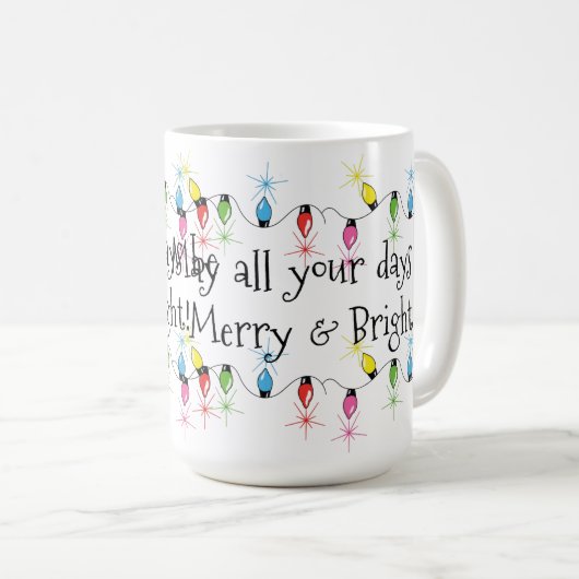 Vrolijk en helder kerstlicht Mok (Voorkant rechts)