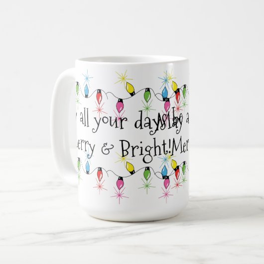 Vrolijk en helder kerstlicht Mok (Voorkant links)