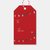 Vrolijk en helder kerstlicht | Red Cadeaulabel (Achterkant)