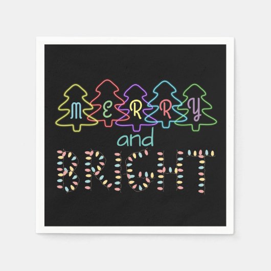 Vrolijk en helder kerstlicht servet (Voorkant)