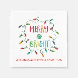 Vrolijk en helder kerstlicht servet