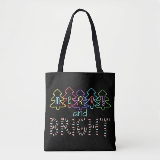 Vrolijk en helder kerstlicht tote bag (Voorkant)