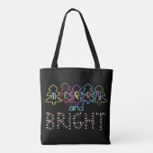 Vrolijk en helder kerstlicht tote bag (Achterkant)