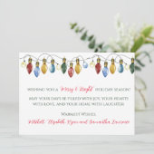 Vrolijk en helder kerstlicht vakantie Kaart (Staand voorkant)