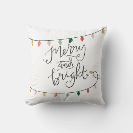 Vrolijk en helder kerstlicht | Wit Kussen