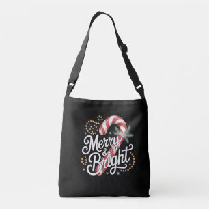 Vrolijk en helder kerstmagie crossbody tas