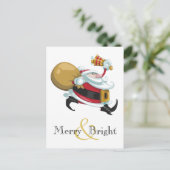 Vrolijk en helder Kerstman Feestdagenkaart (Staand voorkant)