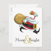 Vrolijk en helder Kerstman Feestdagenkaart (Voorkant / Achterkant)