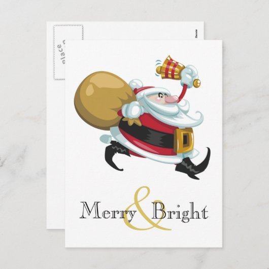 Vrolijk en helder Kerstman Feestdagenkaart (Voorkant / Achterkant)