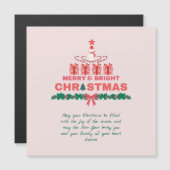 Vrolijk en helder Kerstmis 2023 Elegant Rood Roze (Voorkant / Achterkant)