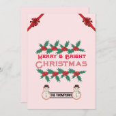 Vrolijk en helder Kerstmis 2023 Feestdagenkaart (Voorkant / Achterkant)