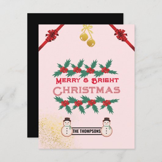 Vrolijk en helder Kerstmis 2023 Feestdagenkaart (Voorkant / Achterkant)