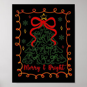 Vrolijk en helder Kerstmis Coquette Boom Meisje Poster