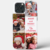 Vrolijk en helder Kerstmis Custom Photo Collage Case-Mate iPhone Case (Achterkant)