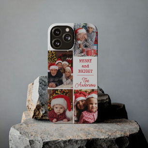 Vrolijk en helder Kerstmis Custom Photo Collage Case-Mate iPhone Case