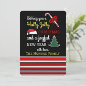 Vrolijk en helder, Kerstmis Feestdagenkaart (Staand voorkant)