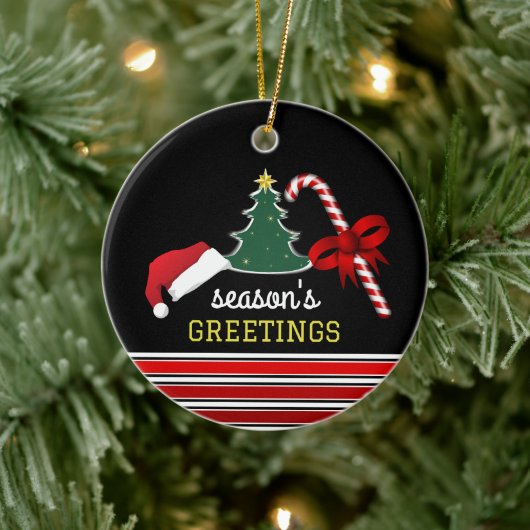 Vrolijk en helder, Kerstmis Foto Keramisch Ornament (Boom)