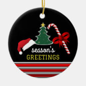 Vrolijk en helder, Kerstmis Foto Keramisch Ornament (Voorkant)