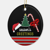 Vrolijk en helder, Kerstmis Foto Keramisch Ornament (Links)