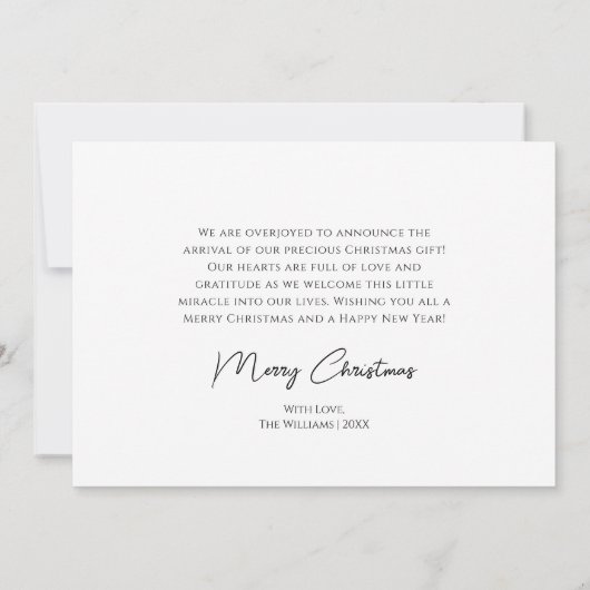 Vrolijk en helder Kerstmis geboorte aankondiging (Achterkant)