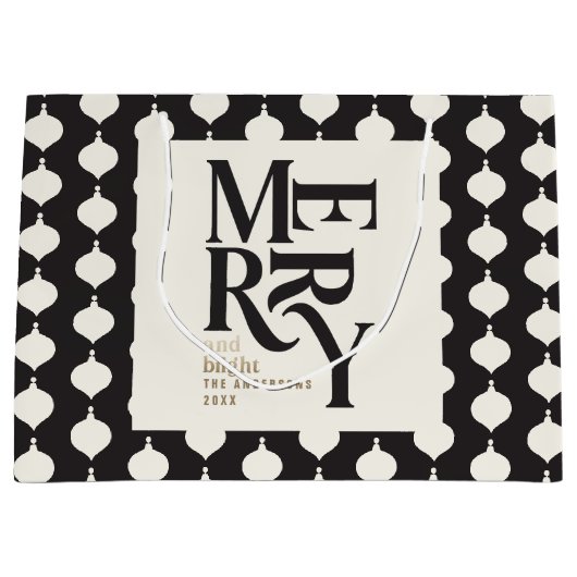 Vrolijk en helder  kerstmis groot cadeauzakje (Voorkant)