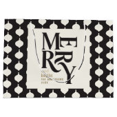 Vrolijk en helder  kerstmis groot cadeauzakje (Achterkant)