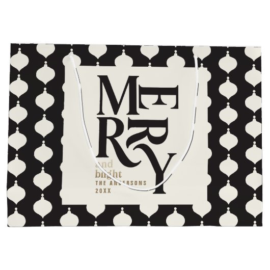 Vrolijk en helder  kerstmis groot cadeauzakje (Achterkant)