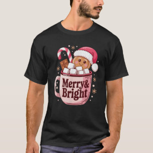Vrolijk en helder Kerstmis Hot Cocoa Gingerbread D T-shirt