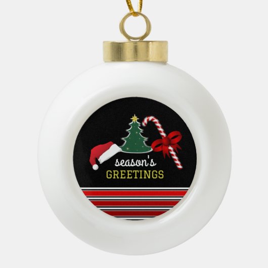 Vrolijk en helder, Kerstmis Keramische Bal Ornament (Voorkant)