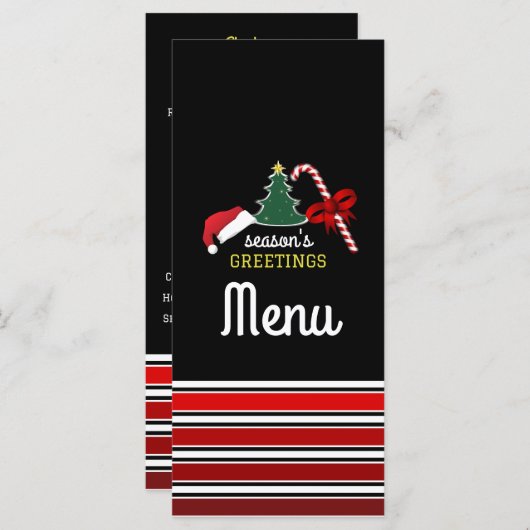 Vrolijk en helder, Kerstmis Menu (Voorkant / Achterkant)