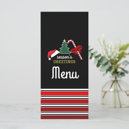 Vrolijk en helder, Kerstmis Menu (Staand voorkant)