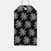 Vrolijk en helder Kerstmis Sneeuwvlok Custom Zwart Cadeaulabel (Achterkant)