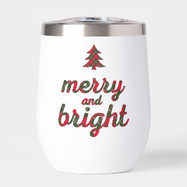 Vrolijk en helder Kerstmis typografie tartan