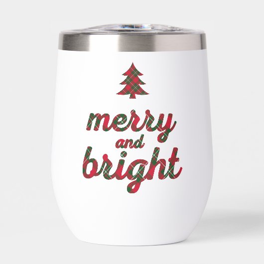 Vrolijk en helder Kerstmis typografie tartan (Voorkant)