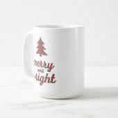 Vrolijk en helder Kerstmis typografie tartan Koffiemok (Voorkant links)