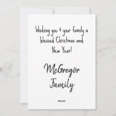 Vrolijk en helder Kerstmis Zwart Script Feestdagenkaart (Achterkant)