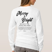 Vrolijk en helder Kerstmis Zwart Script T-shirt (Achterkant)