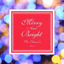 Vrolijk en helder kerstnaam vakantiepapier servet