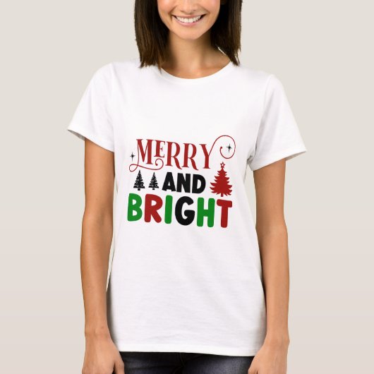 Vrolijk en helder kerstontwerp - Holiday Cheer T-shirt (Voorkant)