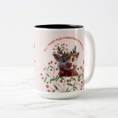 Vrolijk en helder kerstontwerp – Reindeer Mok (Voorkant rechts)