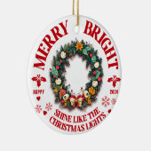 Vrolijk en helder kerstornament - 1 keramisch ornament (Rechts)