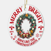 Vrolijk en helder kerstornament - 1 keramisch ornament (Links)